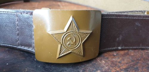 Red Army belt, canvas, brown buckle