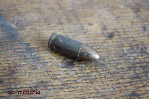 Bullet 9mm Para, WH original, steel, used, decoration