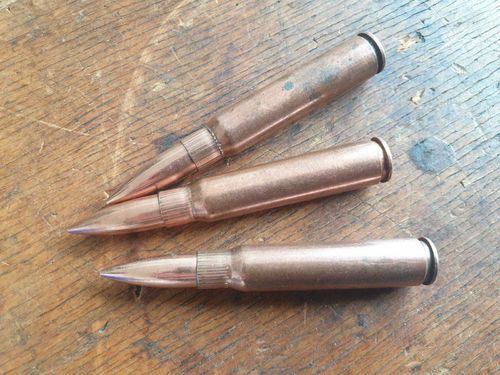 Bullet 8x57IS, WH original, steel, used, decoration copper plated