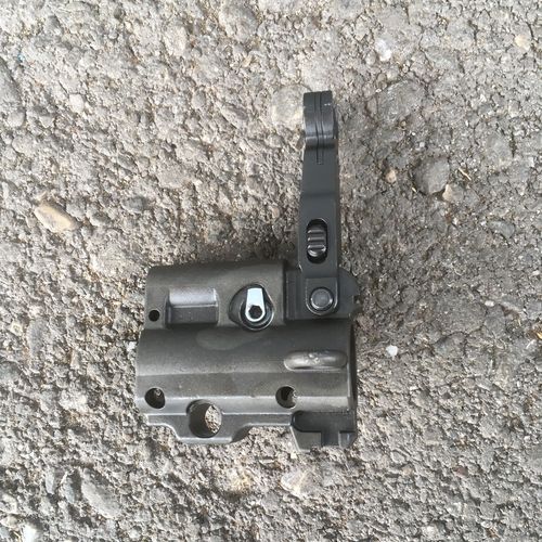 HK416 adjustable Gasblock with folding sight, complete, with bayonet holder, H&K