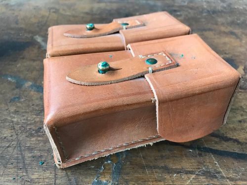 Mauser leather pouch, two-piece pouch