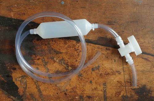 Suction pump with shut-off valve, 1.45 m transparent