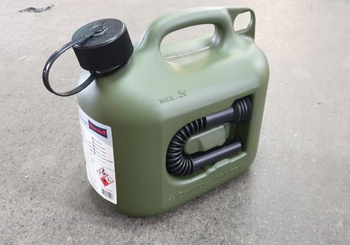Gas canister, 5L olive, UN-certification, HDPE, made in Germany