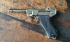 Luger pistol P08 Parabellum pistol replica made of cast metal silver #8143