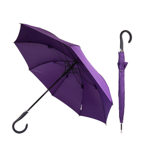 Selbstverteidigungs-Regenschirm "Dame", Griff schwarz, aubergine