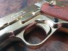 US Colt 1911, GOLDEN, Pistole Nachbau aus Gußmetall, zerlegbar,  Holzgriffschalen #5312
